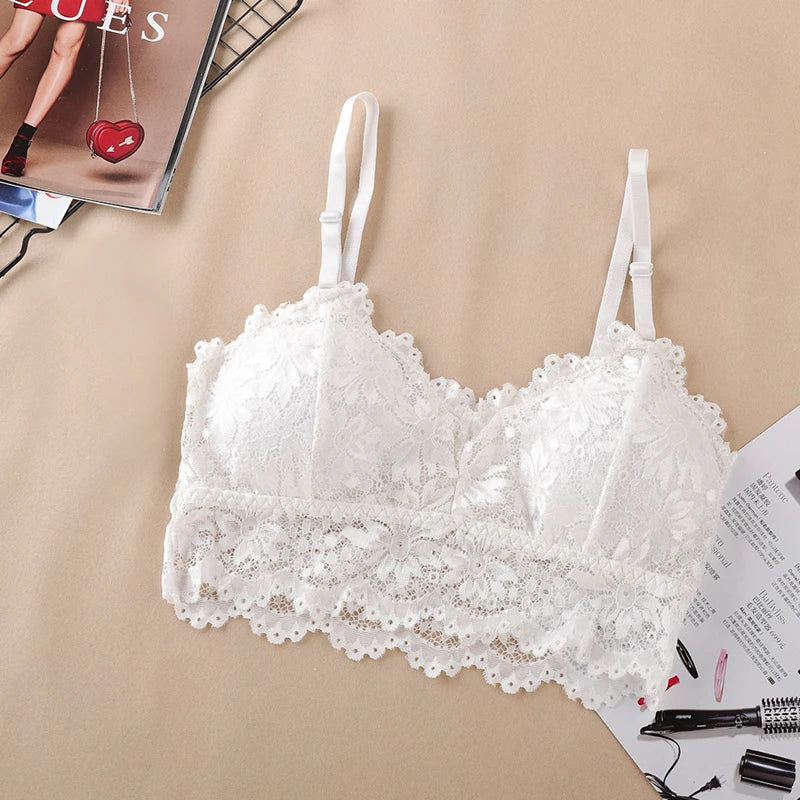 Lace Sexy Lingerie Wireless Bra For Women Padded Push Up Bralette Female Brassiere Soft Backless Fashion Bras Underwear