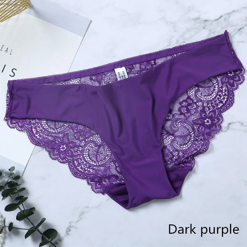 Lace Women's Panties Sexy Female Underwear Seamless Ladies Briefs Low-rise Lingerie Soild Panty Girls Briefs Tangas Slip Femme