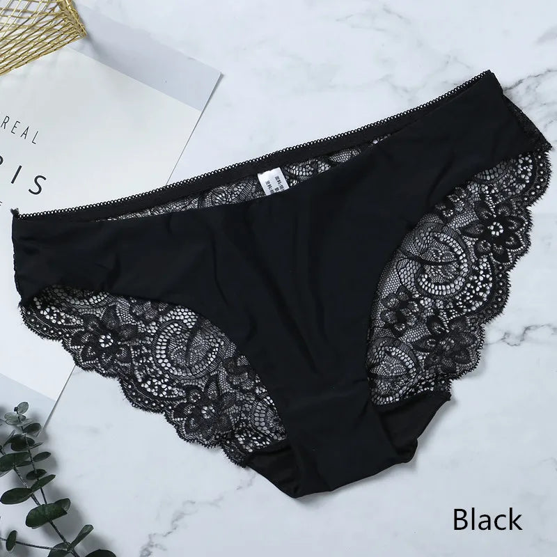 Lace Women's Panties Sexy Female Underwear Seamless Ladies Briefs Low-rise Lingerie Soild Panty Girls Briefs Tangas Slip Femme