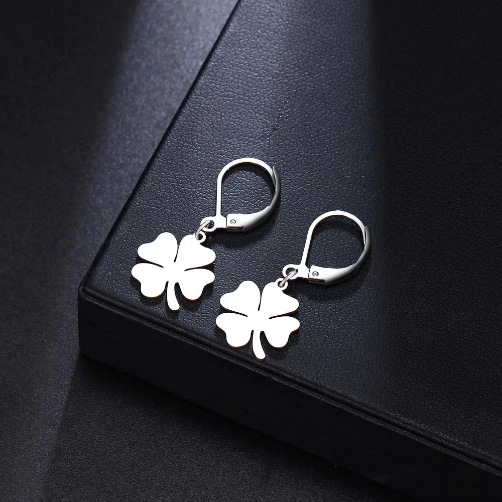 CACANA Clover Chic style Best Earrings For Women Fashion Dangle Stainless Steel Temperament Earring Engagement Gifts Jewelry