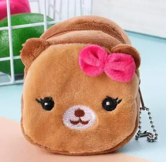 Animal Shape Plush Coin purse Headphone Bag Zipper Money Duck Women Coin Wallet Bag Kawai Card Key Money Coin Purse Bags Gift