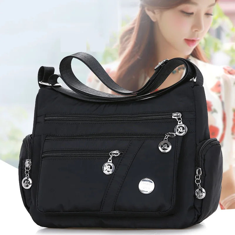 Waterproof Large Capacity Women Crossbody Bag Tote Casual Nylon Shoulder Bag Purse Handbag Lightweight Travel Messenger Bag