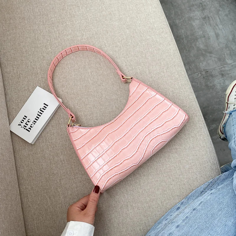 Fashion Exquisite Shopping Bag Retro Casual Women Totes Shoulder Bags Female Leather Solid Color Chain Handbag