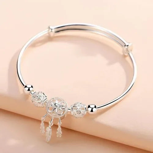 Luxury 925 Sterling Silver Star Beaded Bracelets For Women Original Designer Double Layered Adjustable Bracelet Party Jewelry