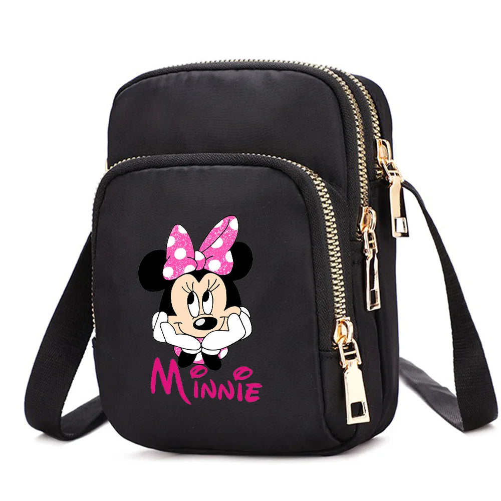 Mickey Minnie Mouse Women Shoulder Bags Cell Phone Purse Crossbody Shoulder Strap Handbag Female Girls Bags Teenagers Bag Gift