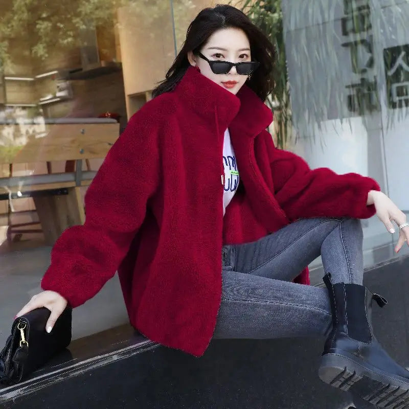 Trendy Women’s Coral Fleece Winter Coat