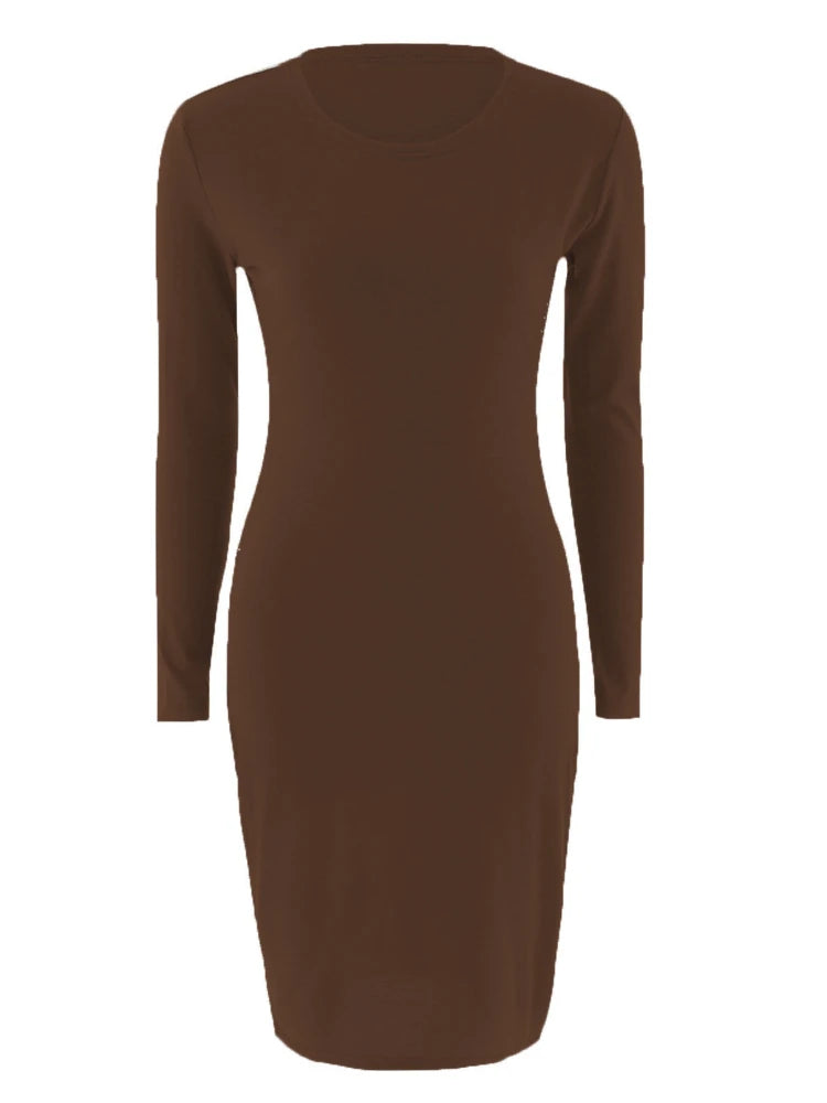 Sexy Elegant Bodycon Midi Dress – Slim Fit Pencil Dress for Women