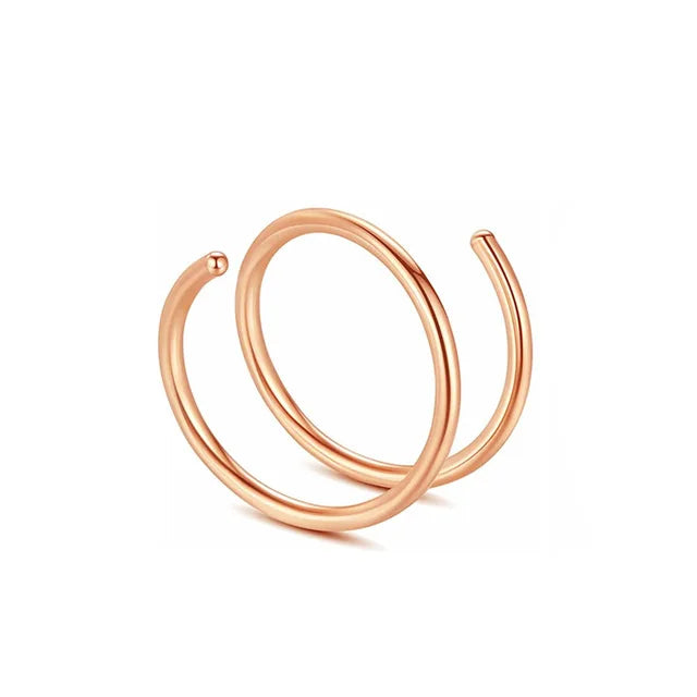 1cs Stainless Steel Double Nose Ring Spiral Nose Septum Piercing Cartilage Hoop Earrings Tragus Helix for Women Nostril Jewelry