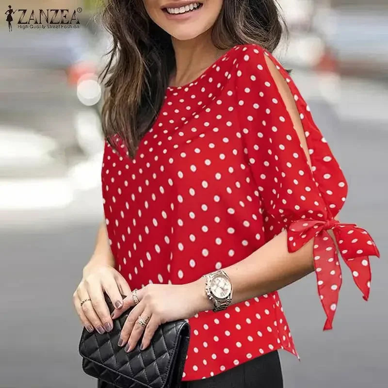 Women’s Casual Polka Dot Tunic Blouse