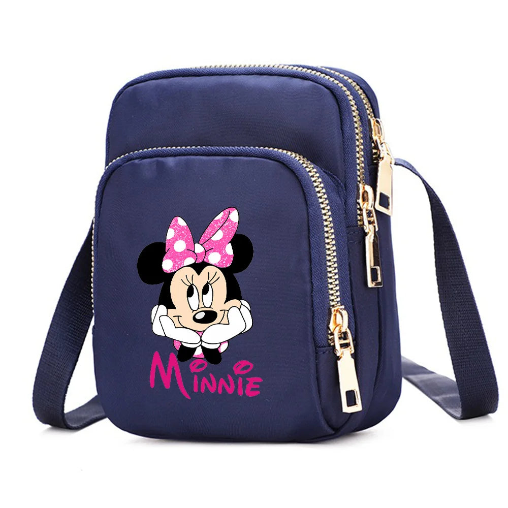 Mickey Minnie Mouse Women Shoulder Bags Cell Phone Purse Crossbody Shoulder Strap Handbag Female Girls Bags Teenagers Bag Gift