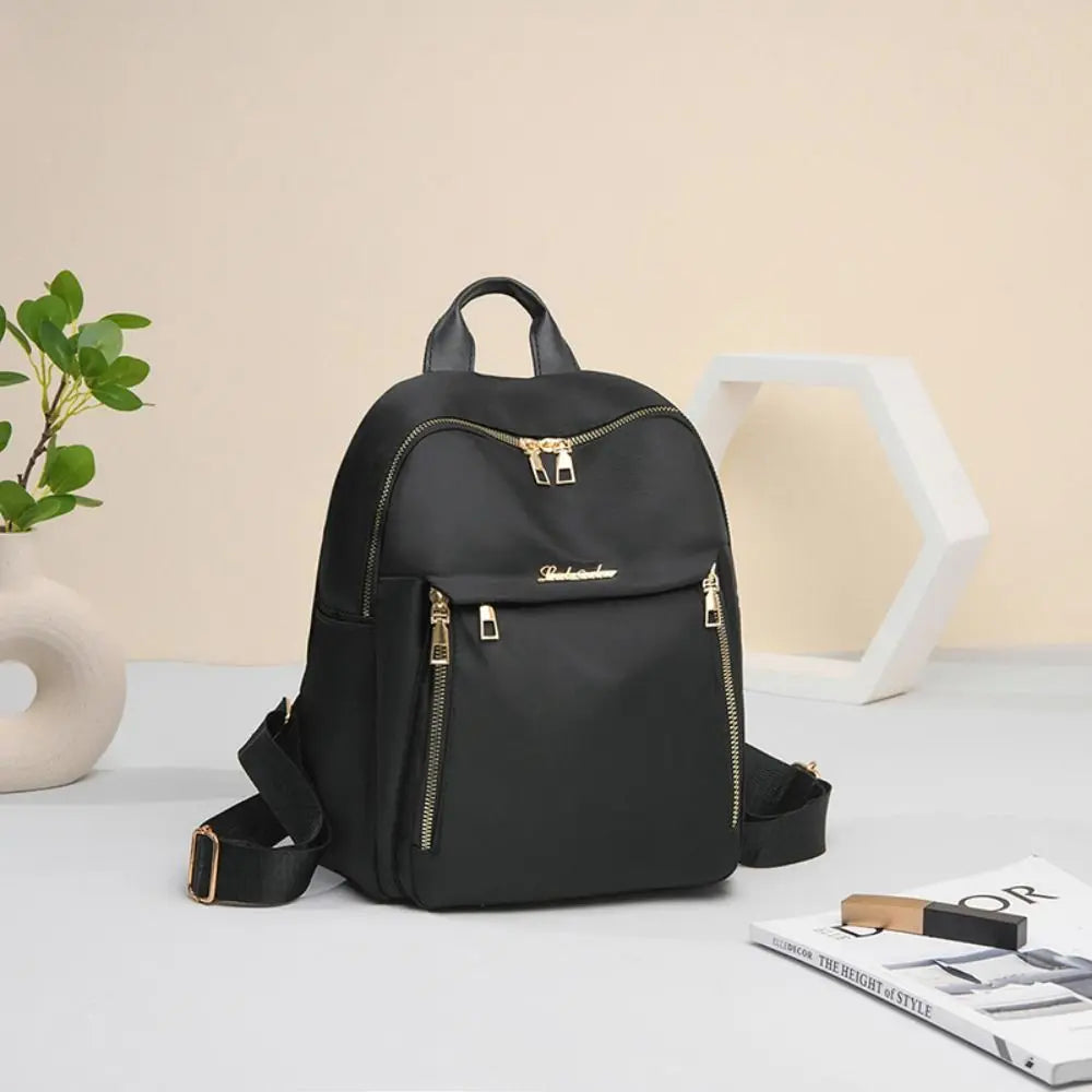 Unisex Black Oxford Backpack