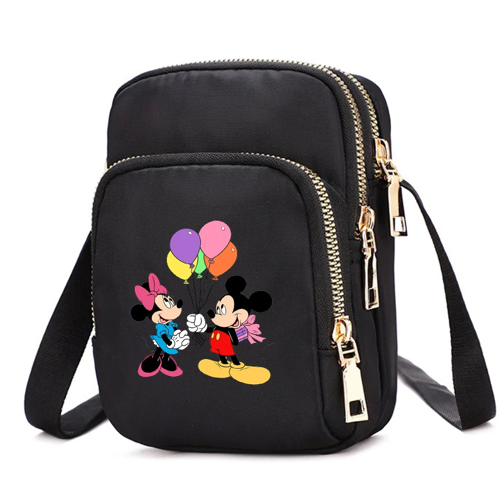 Mickey Minnie Mouse Women Shoulder Bags Cell Phone Purse Crossbody Shoulder Strap Handbag Female Girls Bags Teenagers Bag Gift