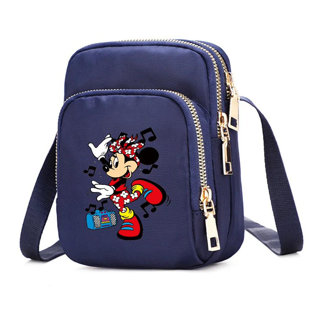 Mickey Minnie Mouse Women Shoulder Bags Cell Phone Purse Crossbody Shoulder Strap Handbag Female Girls Bags Teenagers Bag Gift