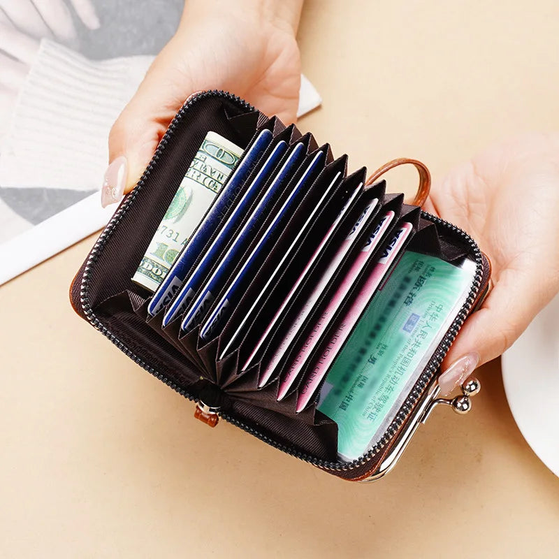 New Women's Wallet Wrist Strap Short Retro Style Coin Change Storage Bag Girls Portable Mini Card Holders Zipper Money Clip C03