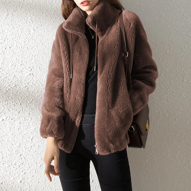 Trendy Women’s Coral Fleece Winter Coat