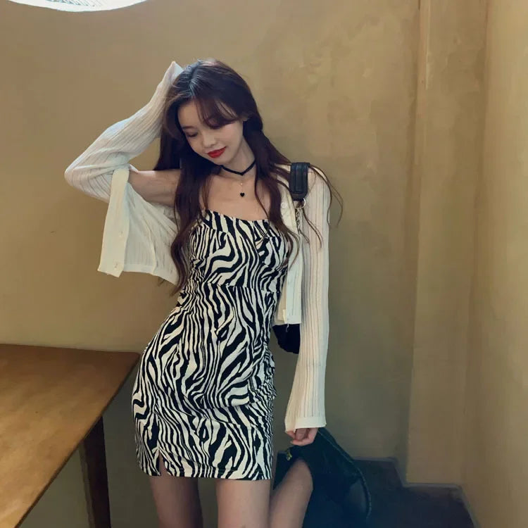 Zebra Print Sexy Tank Dress