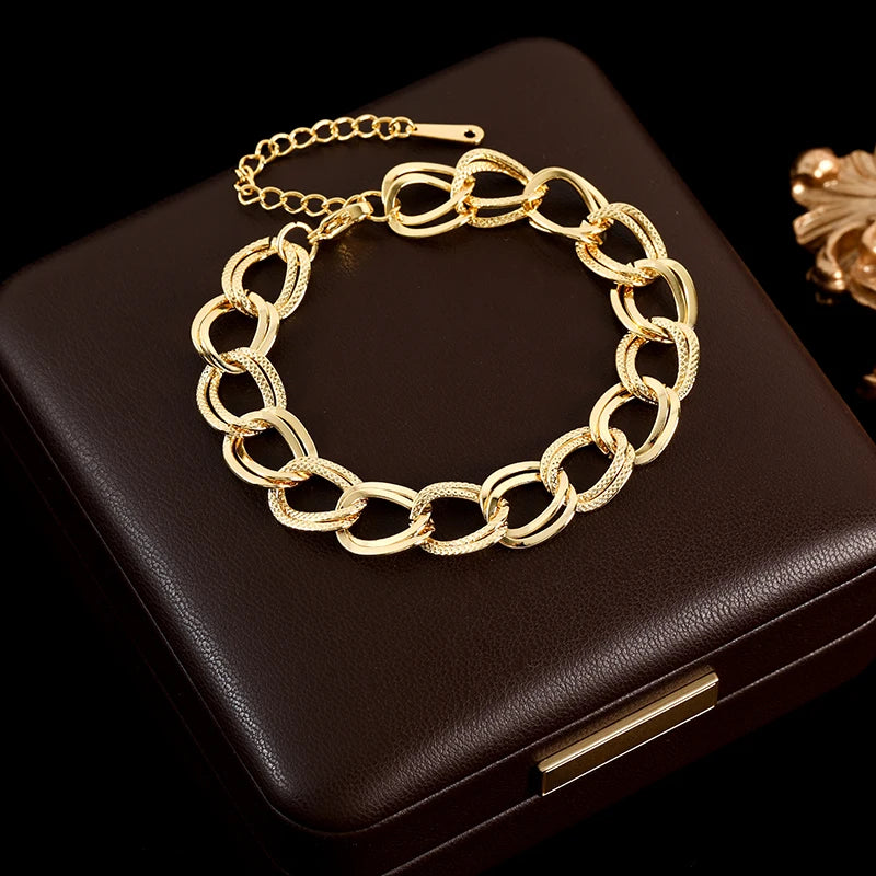 GANEMLY 316L Stainless Steel Tree of Life Bracelet For Women Fashion 18K Gold Plated Wrist Chain Waterproof Jewelry Lady Gift