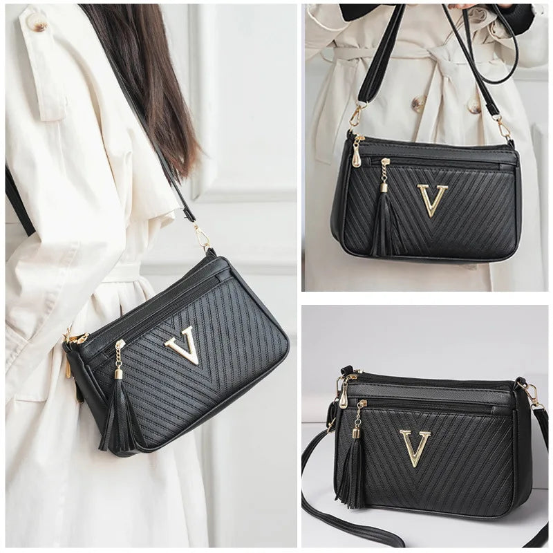 Women's Middle-aged Crossbody Bag Korean Version 2024 Spring/summer Fashion Trend Single Shoulder Bag Change Mobile Phone Purse