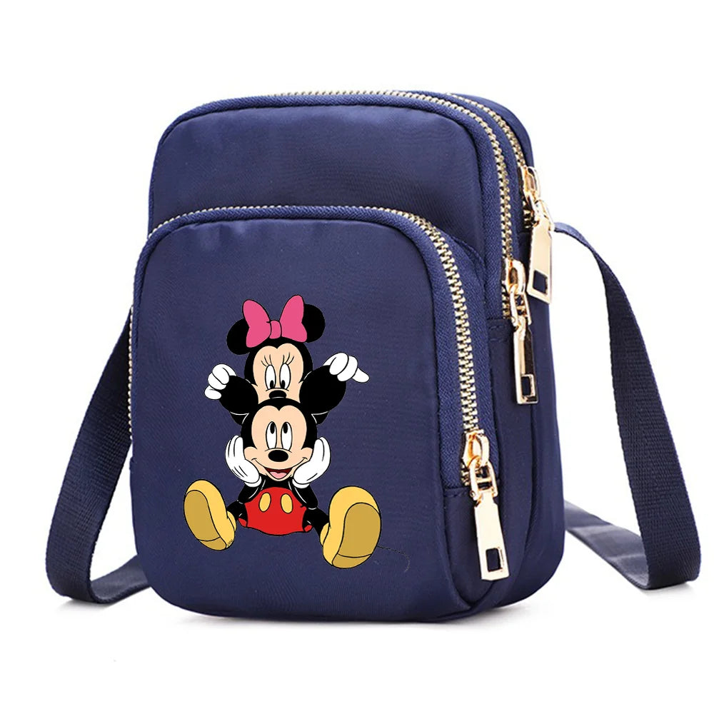 Mickey Minnie Mouse Women Shoulder Bags Cell Phone Purse Crossbody Shoulder Strap Handbag Female Girls Bags Teenagers Bag Gift