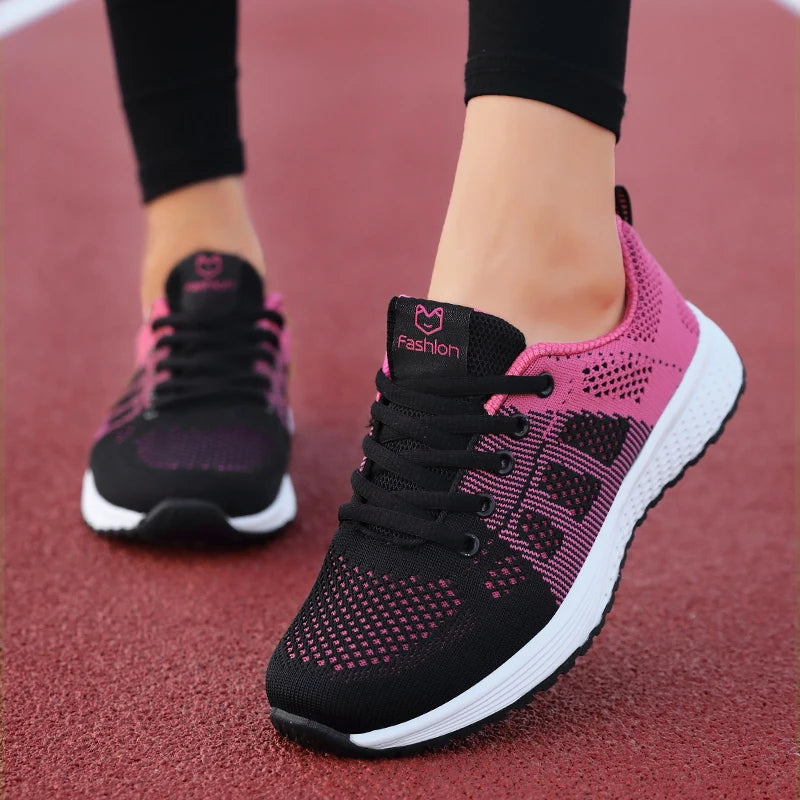 Women Casual Shoes Breathable Walking Mesh Lace Up Platform Shoes for Women Sneakers Women Tennis shoes