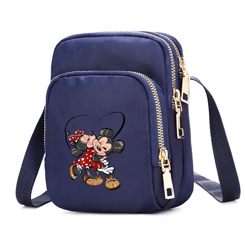 Mickey Minnie Mouse Women Shoulder Bags Cell Phone Purse Crossbody Shoulder Strap Handbag Female Girls Bags Teenagers Bag Gift