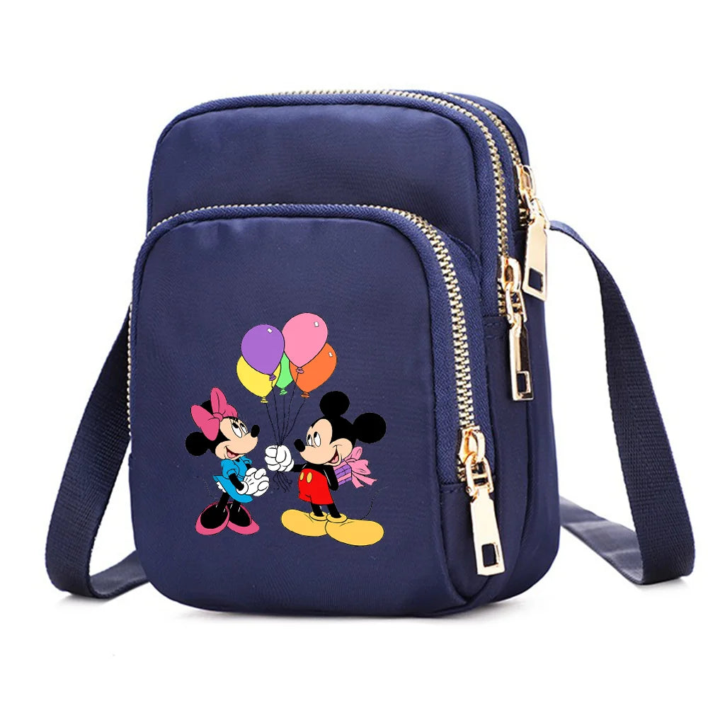 Mickey Minnie Mouse Women Shoulder Bags Cell Phone Purse Crossbody Shoulder Strap Handbag Female Girls Bags Teenagers Bag Gift