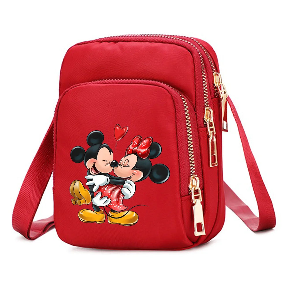 Mickey Minnie Mouse Women Shoulder Bags Cell Phone Purse Crossbody Shoulder Strap Handbag Female Girls Bags Teenagers Bag Gift