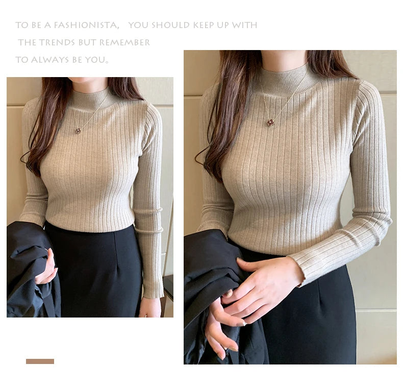 Women's Slim Fit Cashmere Knitted Sweater