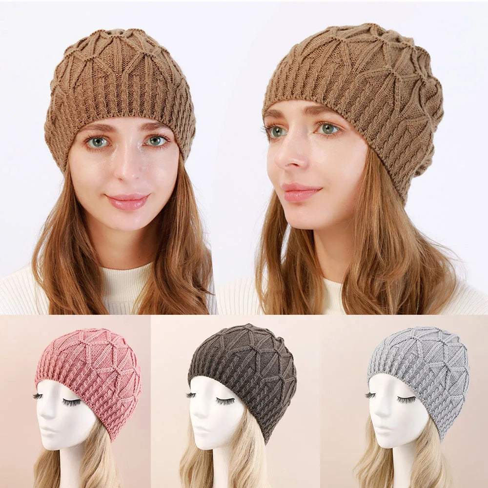 Fashion New Women Beanies Skullies Hat Cap Lady Spring Autumn Winter Solid Knitted Hollow Out Casual Bone Soft Cap Hat For Women