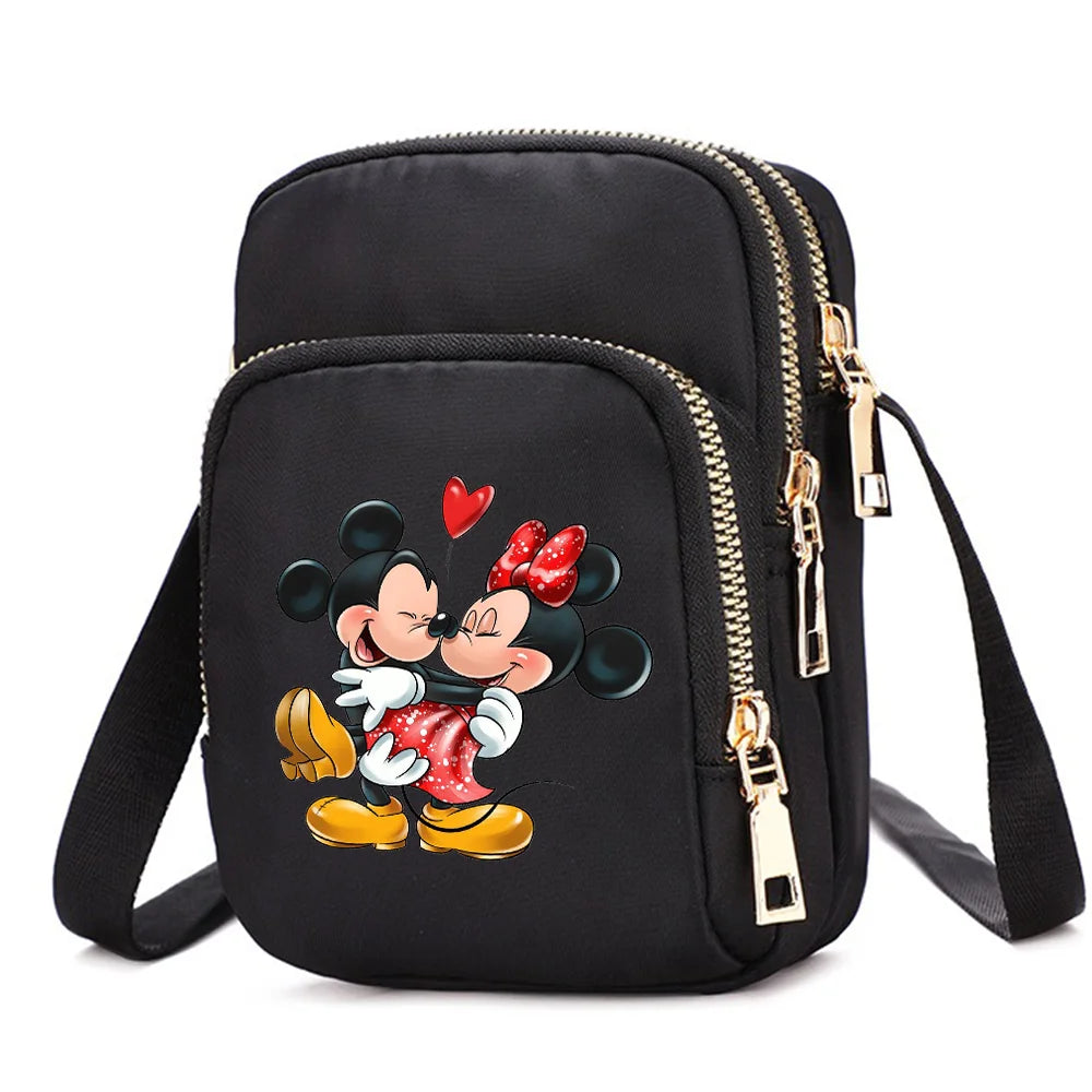 Mickey Minnie Mouse Women Shoulder Bags Cell Phone Purse Crossbody Shoulder Strap Handbag Female Girls Bags Teenagers Bag Gift