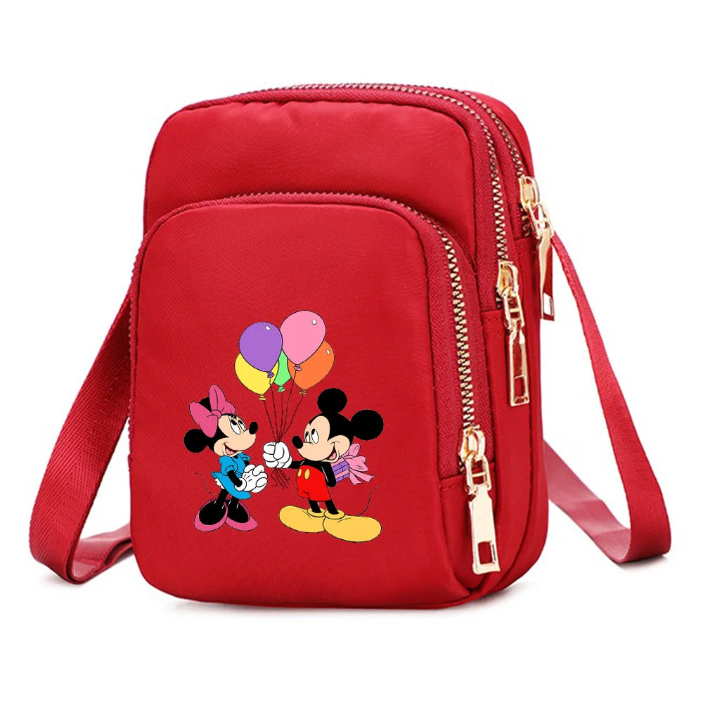 Mickey Minnie Mouse Women Shoulder Bags Cell Phone Purse Crossbody Shoulder Strap Handbag Female Girls Bags Teenagers Bag Gift