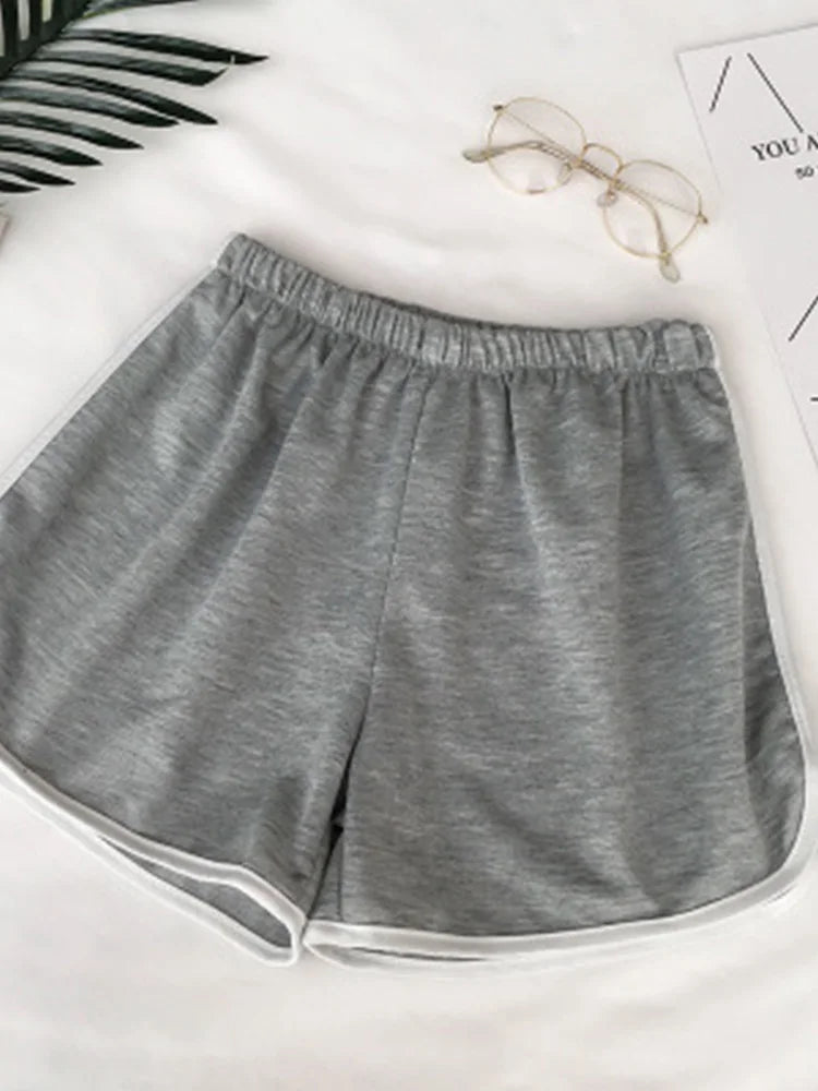 Simple Women Casual Shorts Patchwork Body Fitness Workout Summer Shorts Female Elastic Skinny Slim Beach Egde Short Hot