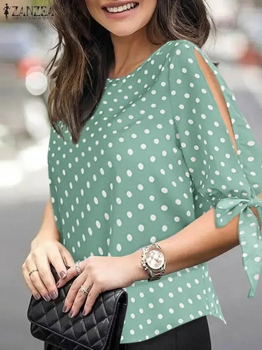 Women’s Casual Polka Dot Tunic Blouse