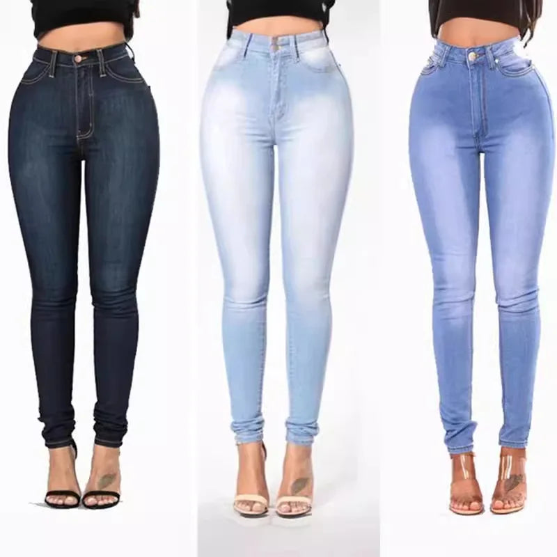 Bleached Distressed Women Pencil Denim Pants Ankle Length Jeans Skinny Washed Pockets High Waist Jean Zipper Fly Casual 2024