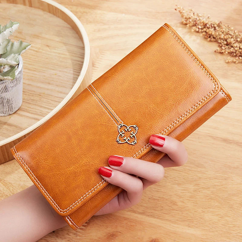 Women's Leather Wallet	Woman Luxury Long Wallets Fashion Women Purses Money Bags 2022 Handbags Womens Purse Cards Holder