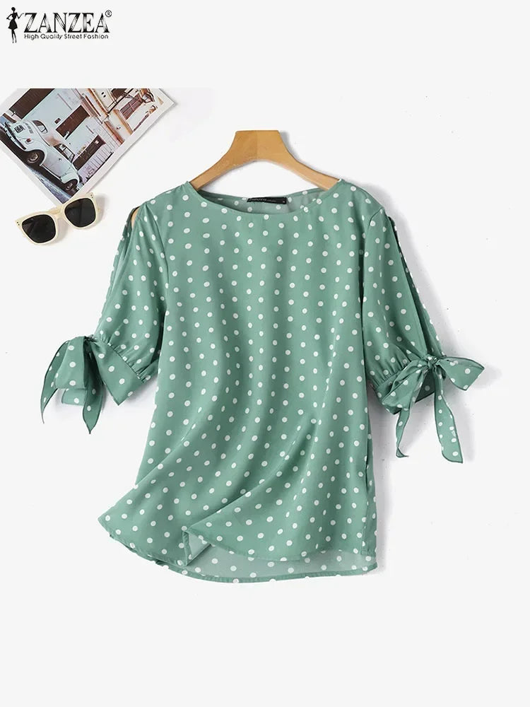 Women’s Casual Polka Dot Tunic Blouse