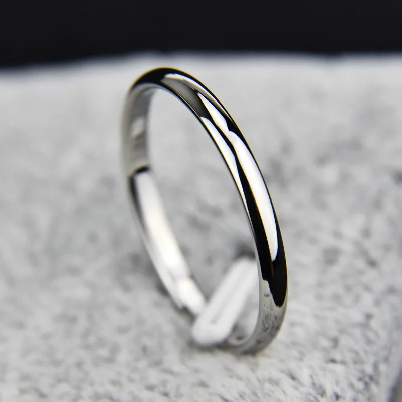 Ins Tide Adjustable Stainless Steel Rings For Women Simple Temperament Engagement Wedding Rings Fashion Jewelry