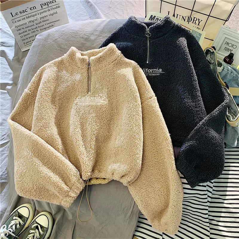 fluffy Cropped Hoodies