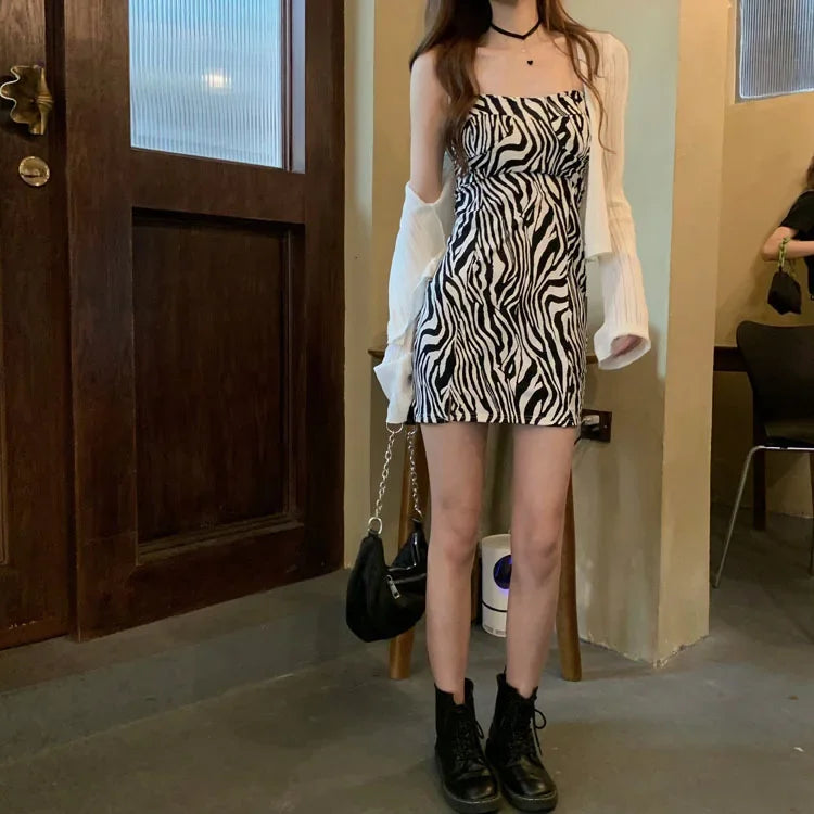 Zebra Print Sexy Tank Dress