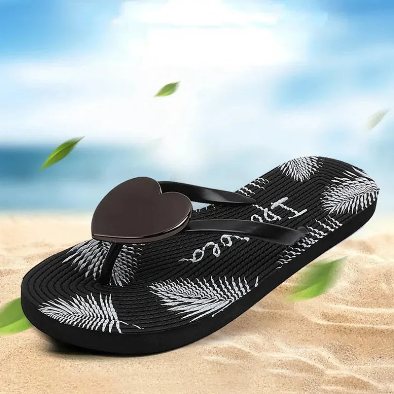 House Slipper Women Heart Love Cloud Sandals Summer Flip Flops Beach Slides Casual Home Shoes Platform Bathroom Flat Female