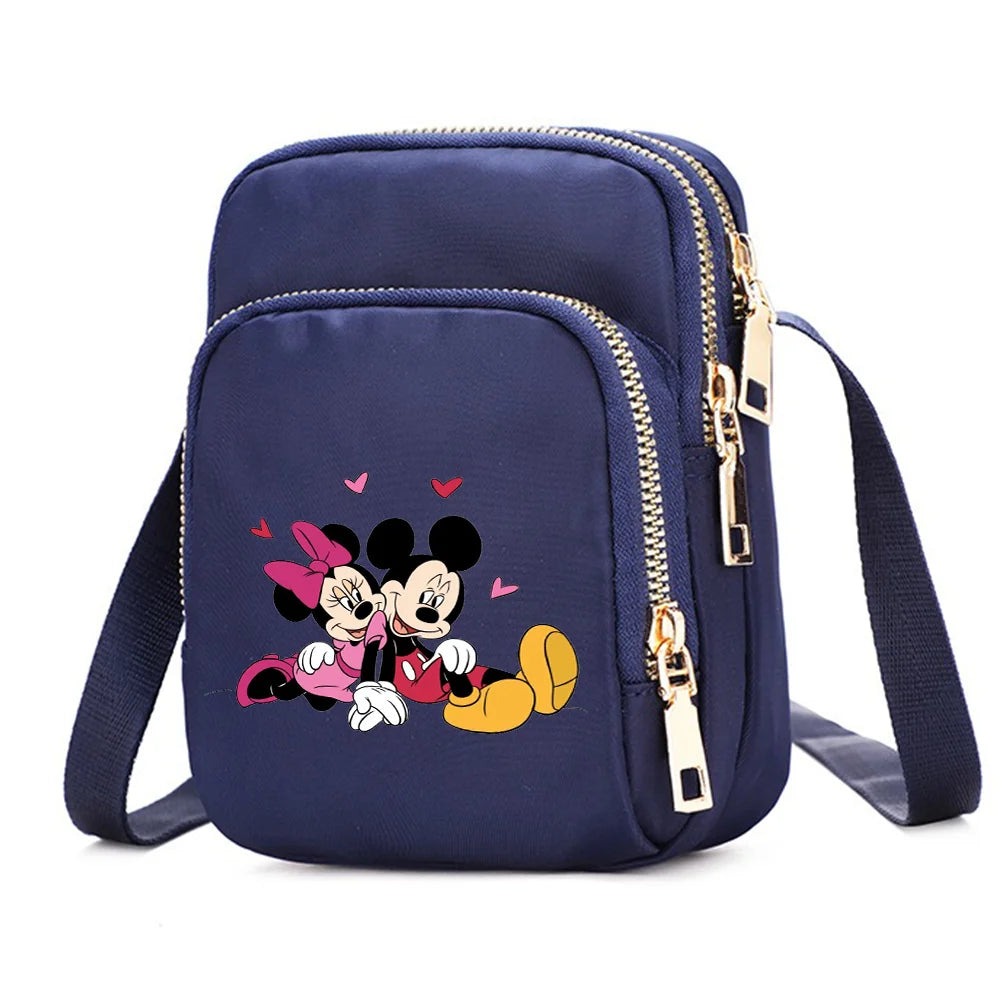 Mickey Minnie Mouse Women Shoulder Bags Cell Phone Purse Crossbody Shoulder Strap Handbag Female Girls Bags Teenagers Bag Gift