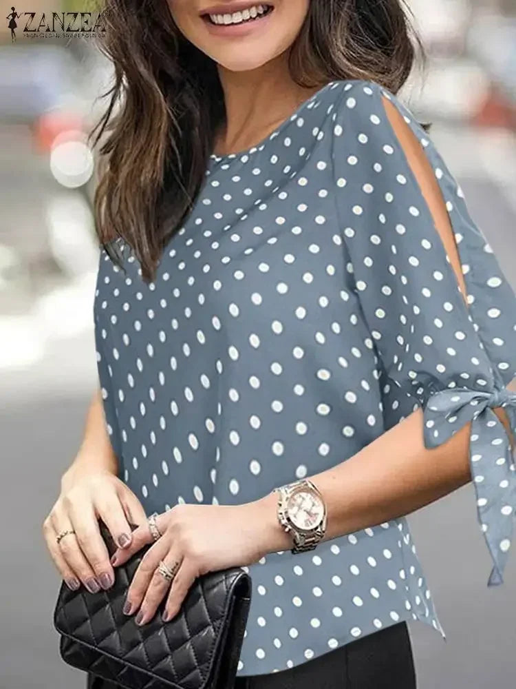 Women’s Casual Polka Dot Tunic Blouse