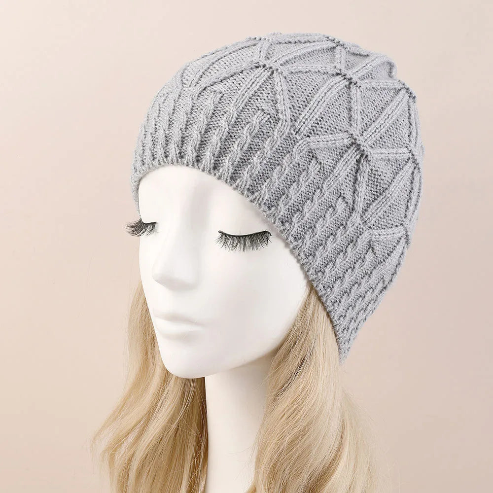 Fashion New Women Beanies Skullies Hat Cap Lady Spring Autumn Winter Solid Knitted Hollow Out Casual Bone Soft Cap Hat For Women