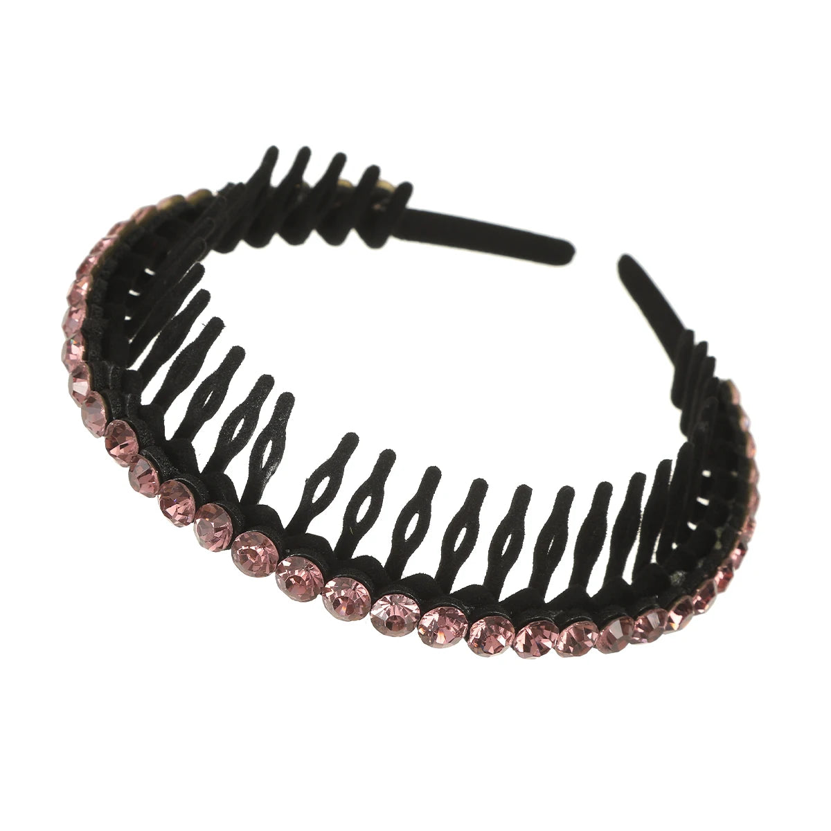 AWAYTR Luxury Non-slip Rhinestone Hair Hoops Bands Women Tooth Elastic Headbands For Women Shiny Hair Hoops Bezel Accessories