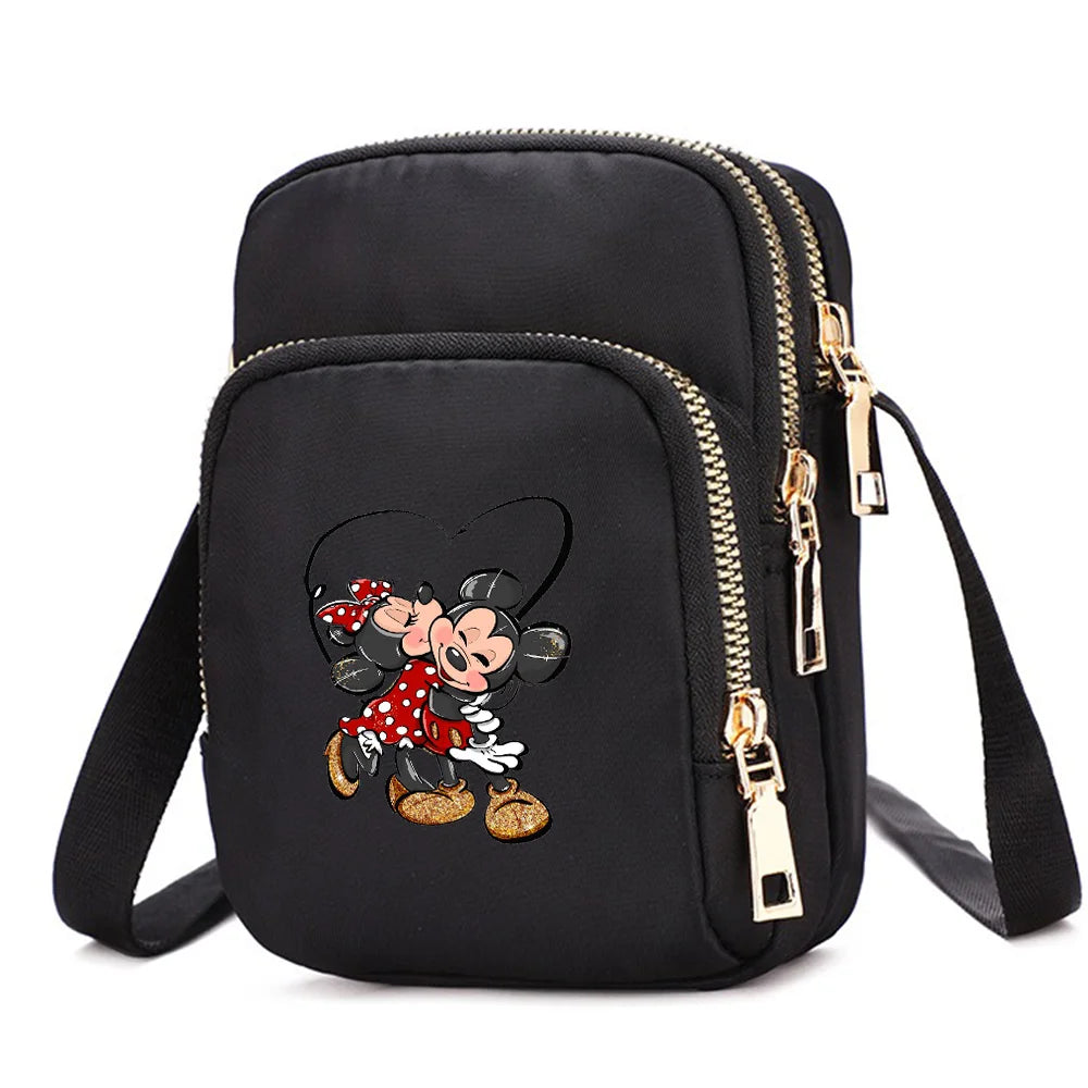 Mickey Minnie Mouse Women Shoulder Bags Cell Phone Purse Crossbody Shoulder Strap Handbag Female Girls Bags Teenagers Bag Gift