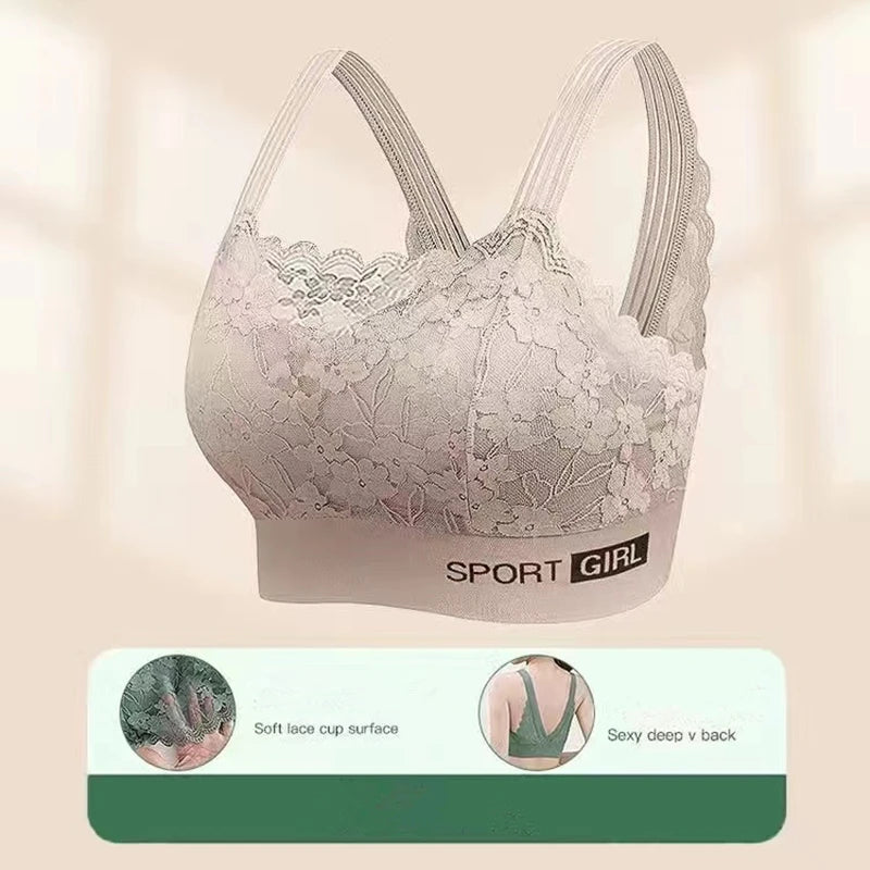 New Sexy Lace Ladies Bra Small Chest Gathered Anti-sagging Sports Beautiful Back Women's Underwear Shockproof Wrapped Chest