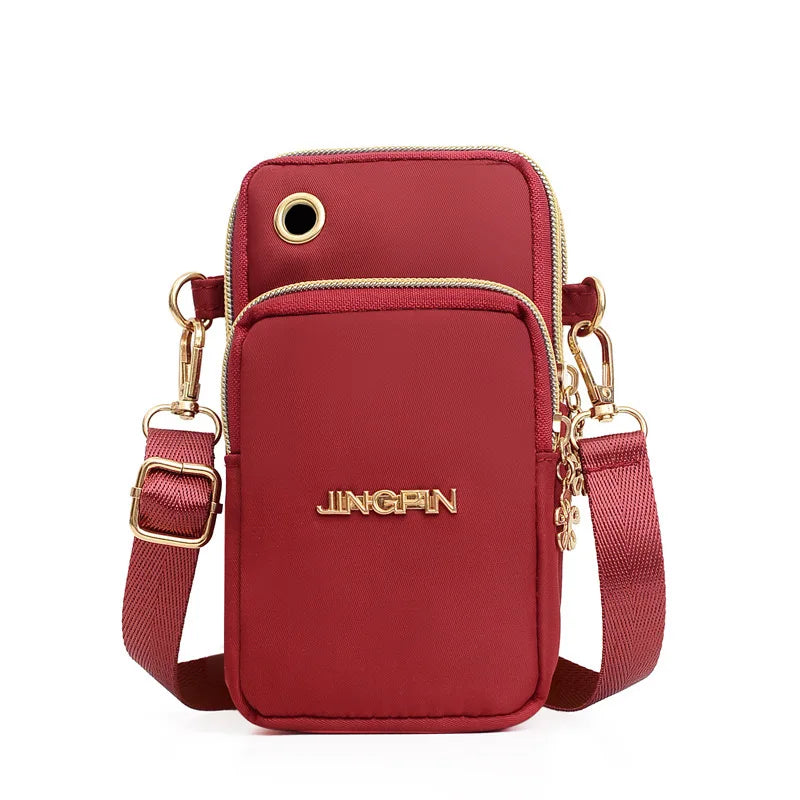 Buylor New Mobile Phone Crossbody Bags for Women Fashion Women Shoulder Bag Cell Phone Pouch With Headphone Plug 3 Layer Wallet