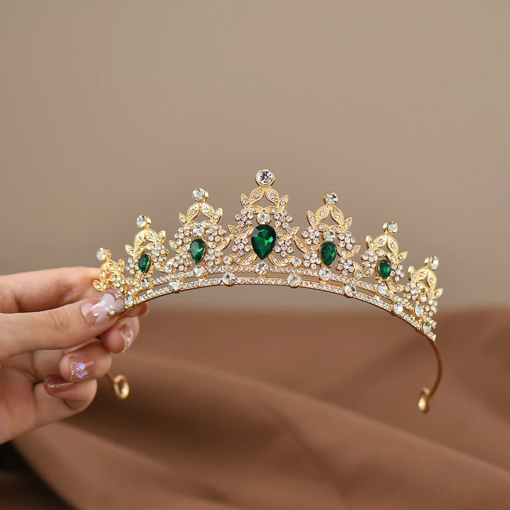 Children's Princess Crown Crystal Tiara Girls Hair Accessories High-end Atmosphere Dance Performance Birthday Gift Crown