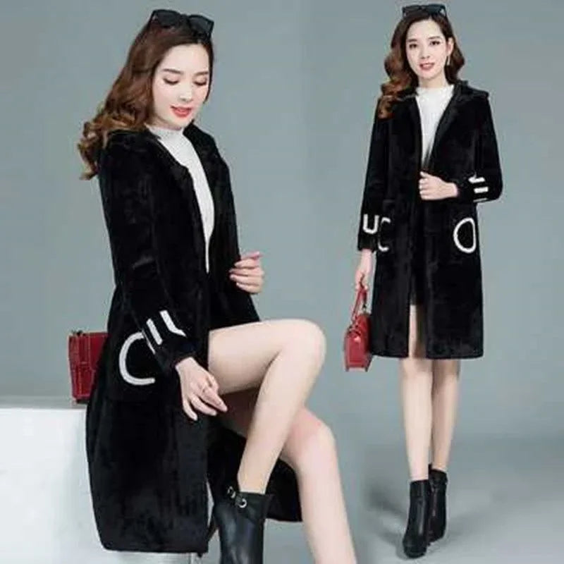 Stylish Women's Medium-Length Woolen Jacket