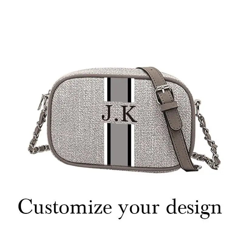 Customizable Stripe Canvas Messenger Bag for Women